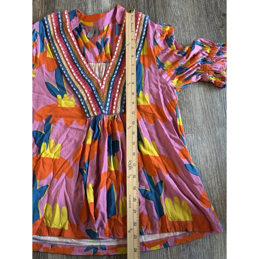 Anthropologie Blank London Embroidered Cactus Print Short Sleeve To Blouse XS - Picture 4 of 7